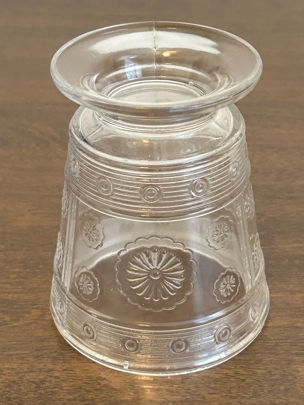 VINTAGE BRYCE BROTHERS 1889 EAPG MAGIC AKA ROSETTE CLEAR GLASS PEDESTAL SPOONER